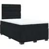 Image de vidaXL Lit boxspring avec matelas noir 120x190 cm velours