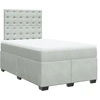 Image de vidaXL Lit boxspring avec matelas gris clair 120x190 cm velours