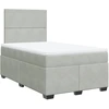 Image de vidaXL Lit boxspring avec matelas gris clair 120x200 cm velours