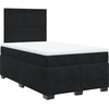 Image de vidaXL Lit boxspring avec matelas noir 120x200 cm velours