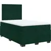 Image de vidaXL Lit boxspring avec matelas vert foncé 120x200 cm velours