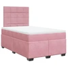 Image de vidaXL Lit boxspring avec matelas rose 120x200 cm velours