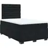 Image de vidaXL Lit boxspring avec matelas noir 120x200 cm velours