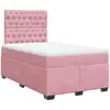 Image de vidaXL Lit boxspring avec matelas rose 120x200 cm velours