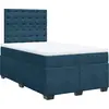 Image de vidaXL Lit boxspring avec matelas bleu 120x200 cm velours