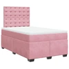 Image de vidaXL Lit boxspring avec matelas rose 120x200 cm velours