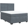 Image de vidaXL Lit boxspring avec matelas gris foncé 140x190 cm velours