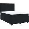 Image de vidaXL Lit boxspring avec matelas noir 140x190 cm velours