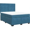 Image de vidaXL Lit boxspring avec matelas bleu 140x190 cm velours
