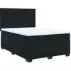 Image de vidaXL Lit boxspring avec matelas noir 140x190 cm velours