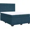 Image de vidaXL Lit boxspring avec matelas bleu 140x190 cm velours