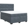 Image de vidaXL Lit boxspring avec matelas gris foncé 140x190 cm velours