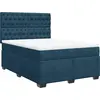 Image de vidaXL Lit boxspring avec matelas bleu 140x190 cm velours
