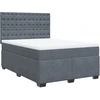 Image de vidaXL Lit boxspring avec matelas gris foncé 140x190 cm velours