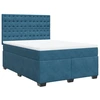 Image de vidaXL Lit boxspring avec matelas bleu 140x190 cm velours