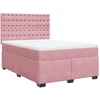 Image de vidaXL Lit boxspring avec matelas rose 140x190 cm velours