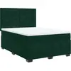 Image de vidaXL Lit boxspring avec matelas vert foncé 140x200 cm velours