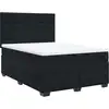Image de vidaXL Lit boxspring avec matelas noir 140x200 cm velours