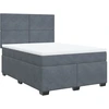 Image de vidaXL Lit boxspring avec matelas gris foncé 160x200 cm velours