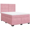 Image de vidaXL Lit boxspring avec matelas rose 160x200 cm velours