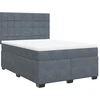 Image de vidaXL Lit boxspring avec matelas gris foncé 160x200 cm velours