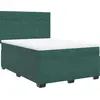 Image de vidaXL Lit boxspring avec matelas vert foncé 160x200 cm velours