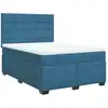 Image de vidaXL Lit boxspring avec matelas bleu 160x200 cm velours