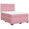 Image de vidaXL Lit boxspring avec matelas rose 160x200 cm velours