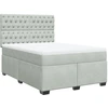 Image de vidaXL Lit boxspring avec matelas gris clair 160x200 cm velours