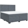 Image de vidaXL Lit boxspring avec matelas gris foncé 180x200 cm velours