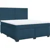 Image de vidaXL Lit boxspring avec matelas bleu 180x200 cm velours
