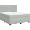 Image de vidaXL Lit boxspring avec matelas gris clair 180x200 cm velours