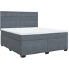 Image de vidaXL Lit boxspring avec matelas gris foncé 180x200 cm velours
