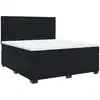 Image de vidaXL Lit boxspring avec matelas noir 180x200 cm velours