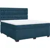 Image de vidaXL Lit boxspring avec matelas bleu 180x200 cm velours