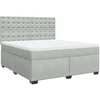 Image de vidaXL Lit boxspring avec matelas gris clair 180x200 cm velours