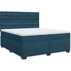 Image de vidaXL Lit boxspring avec matelas bleu 180x200 cm velours