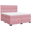 Image de vidaXL Lit boxspring avec matelas rose 180x200 cm velours