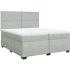 Image de vidaXL Lit boxspring avec matelas gris clair 200x200 cm velours