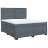 Image de vidaXL Lit boxspring avec matelas gris foncé 200x200 cm velours
