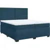 Image de vidaXL Lit boxspring avec matelas bleu 200x200 cm velours