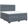Image de vidaXL Lit boxspring avec matelas gris foncé 200x200 cm velours