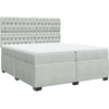 Image de vidaXL Lit boxspring avec matelas gris clair 200x200 cm velours