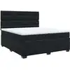 Image de vidaXL Lit boxspring avec matelas noir 200x200 cm velours