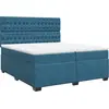 Image de vidaXL Lit boxspring avec matelas bleu 200x200 cm velours