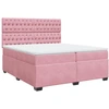 Image de vidaXL Lit boxspring avec matelas rose 200x200 cm velours