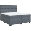 Image de vidaXL Lit boxspring avec matelas gris foncé 200x200 cm velours