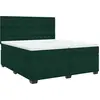 Image de vidaXL Lit boxspring avec matelas vert foncé 200x200 cm velours