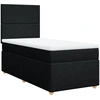 Image de vidaXL Lit boxspring avec matelas noir 80x200 cm tissu