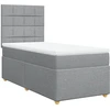 Image de vidaXL Lit boxspring avec matelas gris clair 80x200 cm Tissu